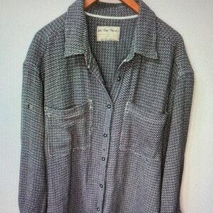 We The Free Gray Button-Down Shirt